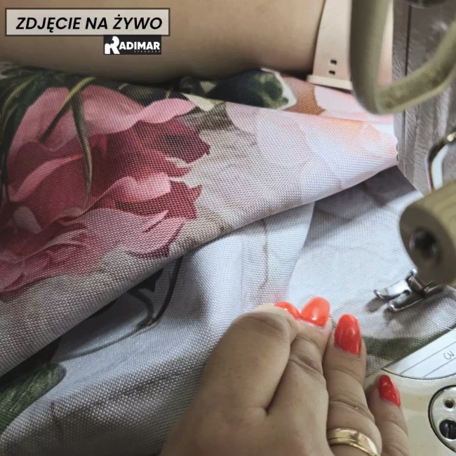 Zasłony gotowe na taśmie kwiatowy wodospad